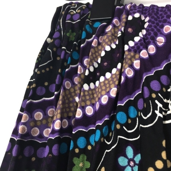 NYC DESIGN CO Skirt Maxi Paisley Peasant Glitter Whimsigoth Accordion Medium - Picture 6 of 8